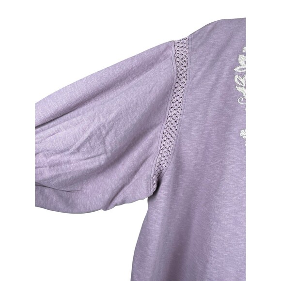 Wrap London Pullover Embroidered Sweatshirt Womens Size 16 Lavender Cotton NWT - Picture 5 of 14